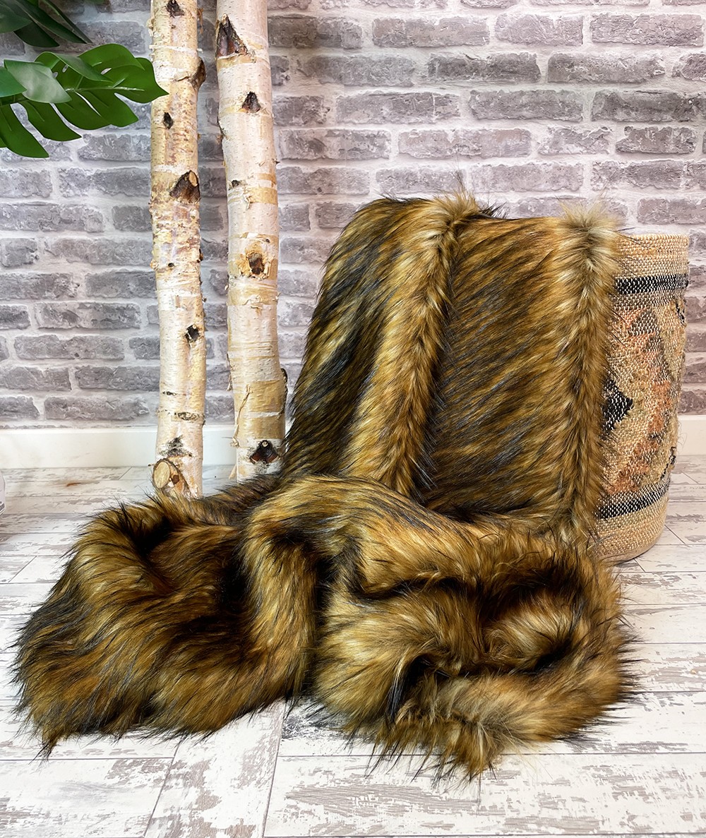 Red Fox faux fur throw