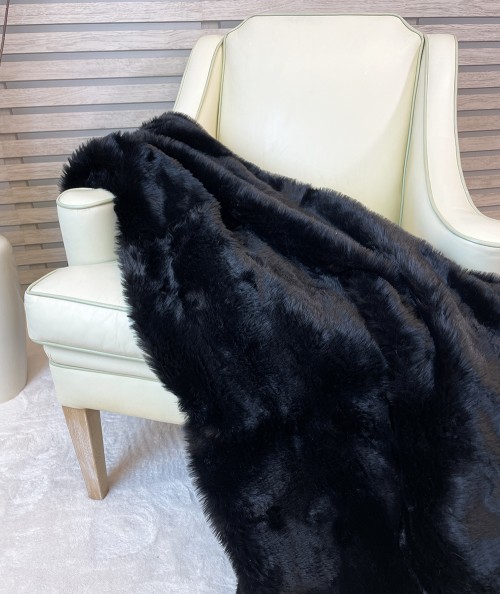 Black Panther faux fur throw