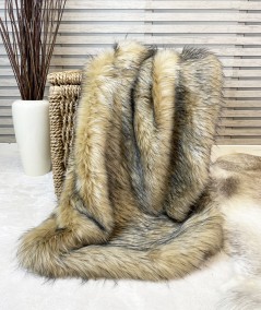 Luxury Golden Takin faux fur throw