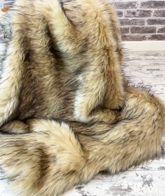 Close up image of Golden Takin faux fur fabric