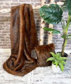 Raynard faux fur throw with matching cushion