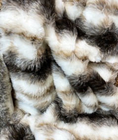 Close up image of Italian Wolf faux fur fabric