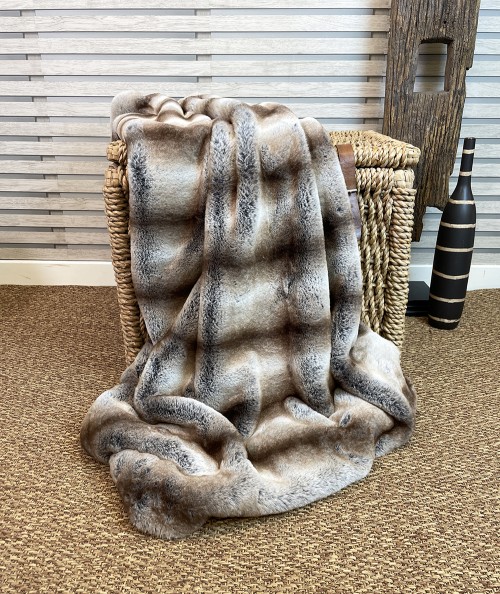 Grey Rabbit faux fur throw