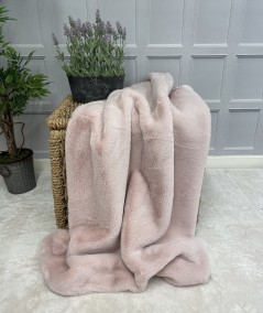 Luxury pale pink, extra large sofa throw