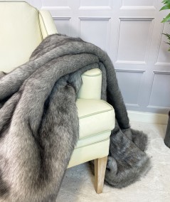 Luxury grey fur blanket