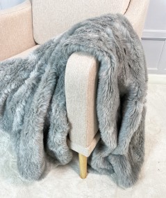 Ash faux fur throw