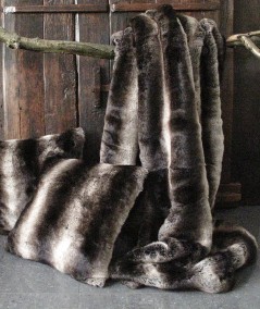 Dark Chinchilla faux fur throw