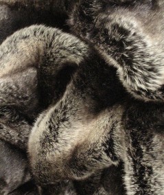 Close up image of the medium length striped Chinchilla fur