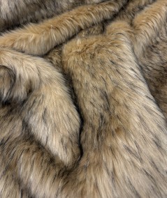 Beige and black craft faux fur fabric