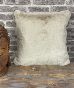 Luxury beige ultra soft fur cushion