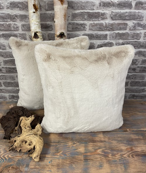 Short haired beige cushion