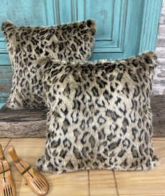 Amur Leopard Faux Fur Cushion