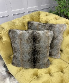 Striped fur cushion covers