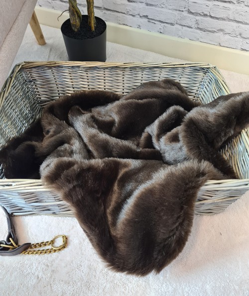 Bison faux fur dog blanket