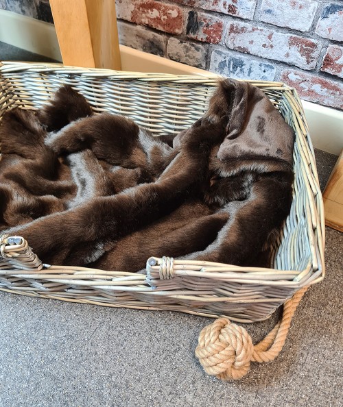 Brown faux fur pet blanket