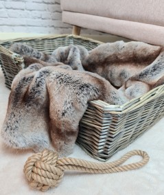 Luxury Grey Rabbit faux fur pet blanket