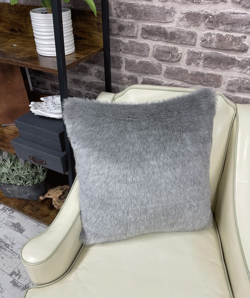 Ash Faux Fur Cushion Covers