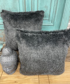 Badger faux fur cushion