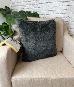 Economy dark grey fur cushions