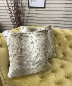 Beige Lynx Faux Fur Cushion Covers