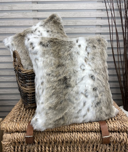 Animal print fur cushions