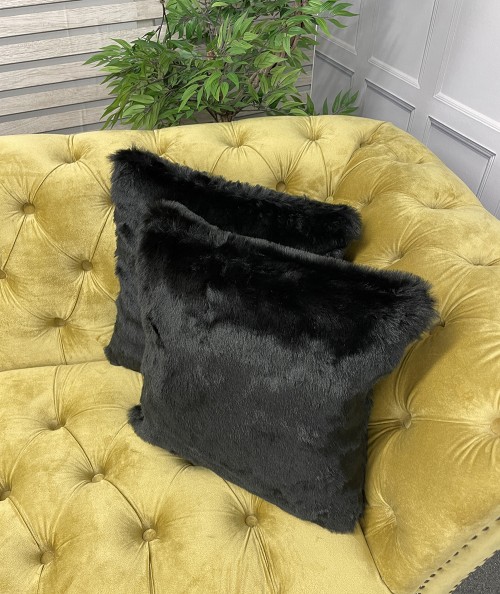 Black Panther Faux Fur Cushion