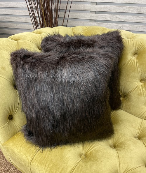 Brown Bear Faux Fur Cushion