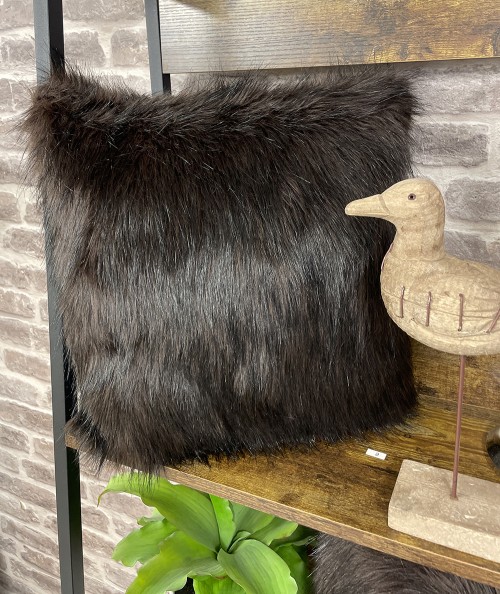 Brown Bear Faux Fur Cushion Covers