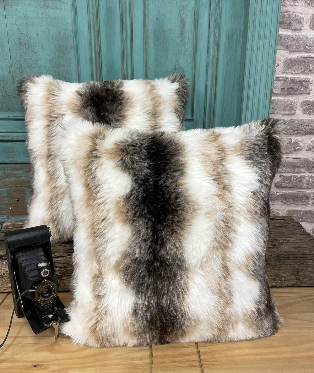 Italian Wolf Faux Fur Cushion