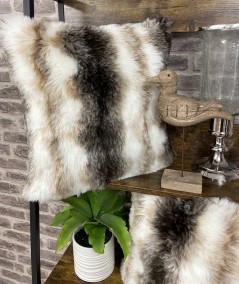 Economy striped fur cushions