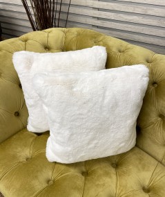 Luxury cream fur cushions