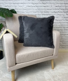 Richmond Graphite Faux Fur Cushions