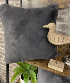 Richmond Graphite Faux Fur Cushion Covers