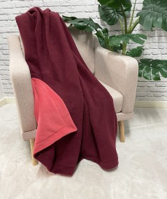 Reversible Wine Fleece Blanket