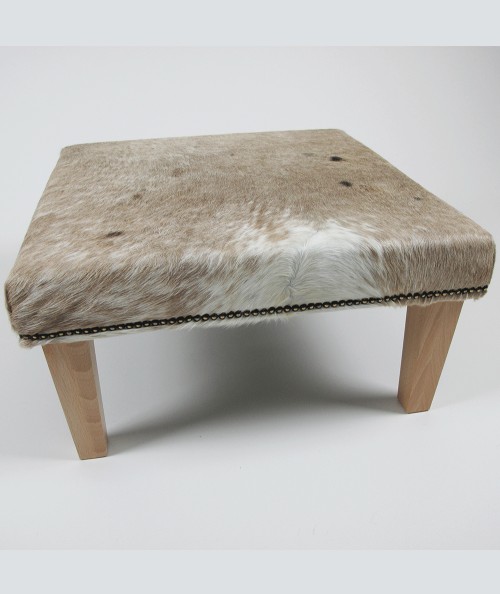 Luxury beige cowhide footstool 301