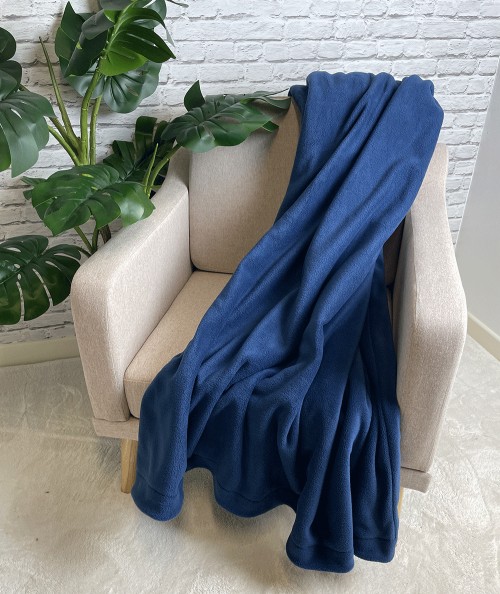 Dark blue fleece throw