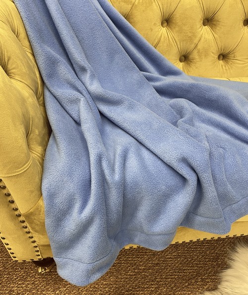 Light blue fleece blanket