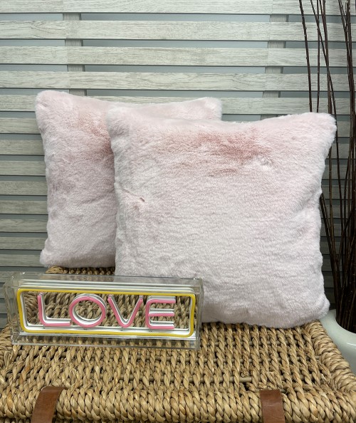 Richmond Pink Faux Fur Cushions