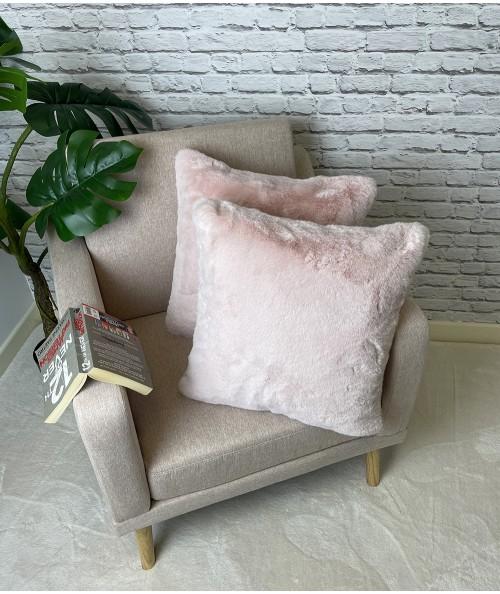 Pale Pink Faux Fur Cushions