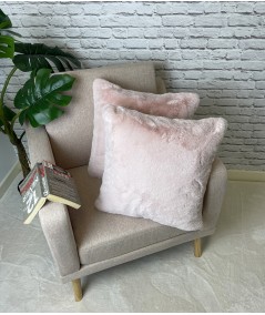 Pale Pink Faux Fur Cushions