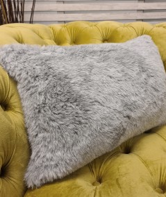 Ash Rectangular Faux Fur Cushion Covers