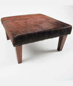 Modern square footrest in brindle cowhide 307