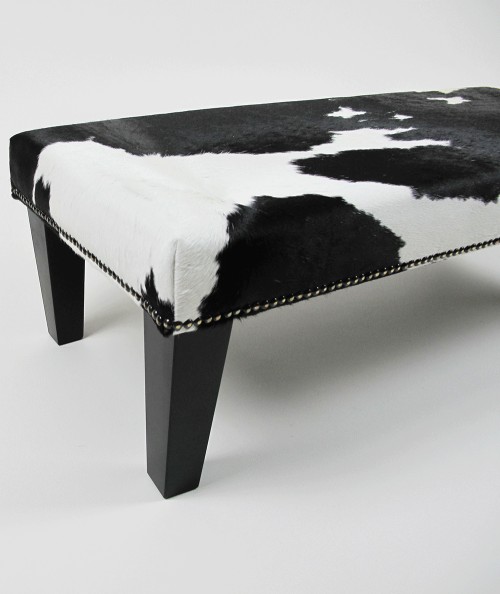 Rectangular cow skin footrest 308