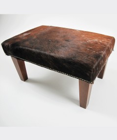 Small Brown Speckled Cowhide Footstool 310