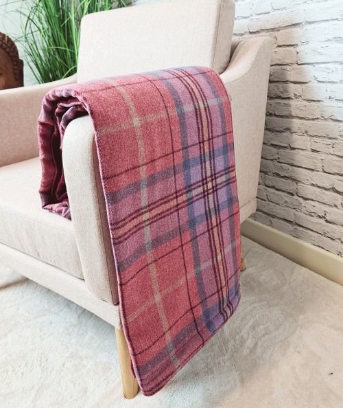 Red tartan checked blanket