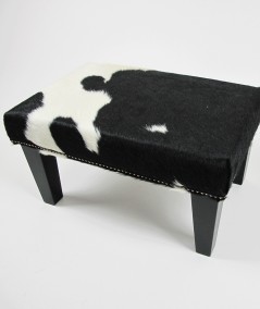 Natural hair on hide small footstool 312