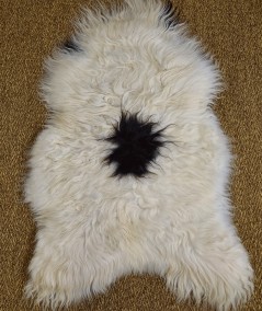 Natural black and white Icelandic sheepskin