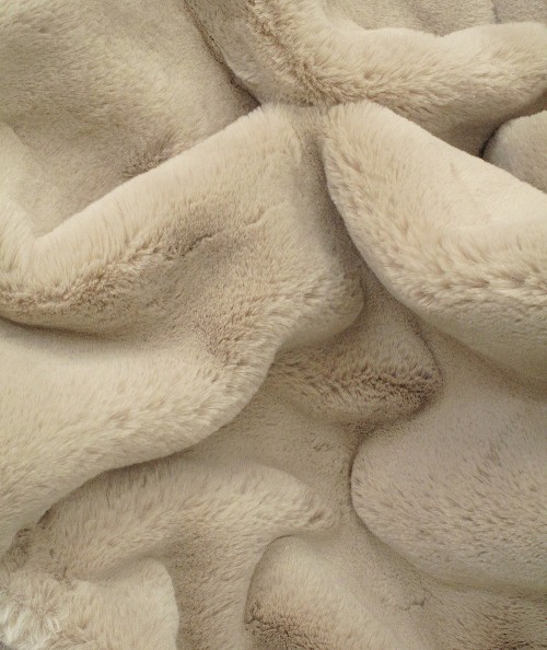 Luxury short length pale beige faux fur craft fabric