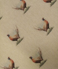 Close up image of the small pheasant print available on reverse of the tapered seat pads