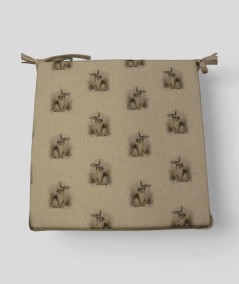 Small rabbit print reversible square seat pads